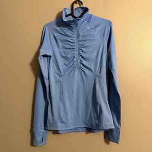 Adidas Pullover Women's Ult Half Zip Blue Climalite Athletic Gym Hiking NWT New
